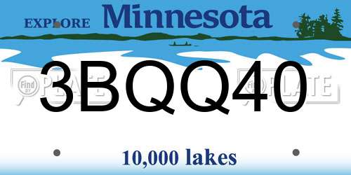 3BQQ40 Minnesota License Plate