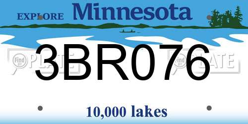 3BR076 Minnesota License Plate