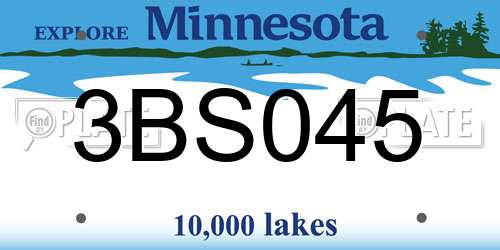 3BS045 Minnesota License Plate