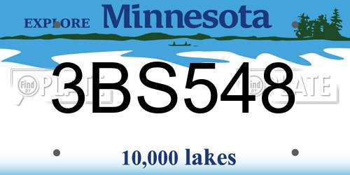 3BS548 Minnesota License Plate