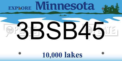 3BSB45 Minnesota License Plate