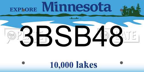 3BSB48 Minnesota License Plate