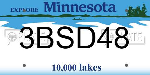 3BSD48 Minnesota License Plate
