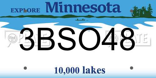 3BSO48 Minnesota License Plate