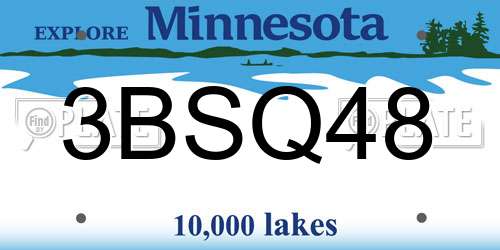 3BSQ48 Minnesota License Plate