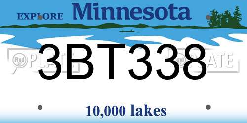 3BT338 Minnesota License Plate