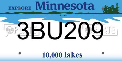 3BU209 Minnesota License Plate