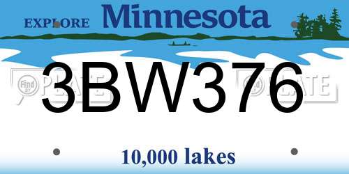 3BW376 Minnesota License Plate