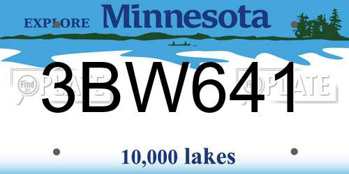 3BW641 Minnesota License Plate