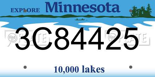 3C84425 Minnesota License Plate