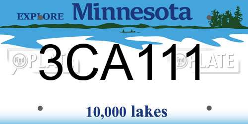 3CA111 Minnesota License Plate