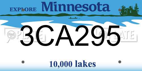 3CA295 Minnesota License Plate