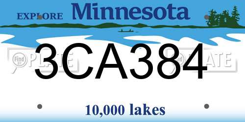 3CA384 Minnesota License Plate