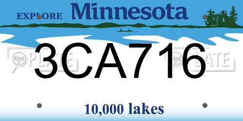 3CA716 Minnesota License Plate