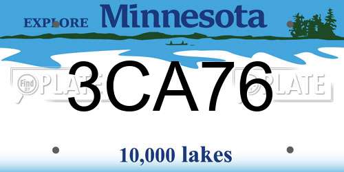 3CA76 Minnesota License Plate