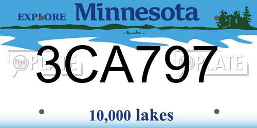 3CA797 Minnesota License Plate