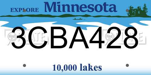 3CBA428 Minnesota License Plate
