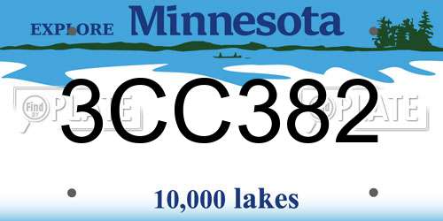 3CC382 Minnesota License Plate