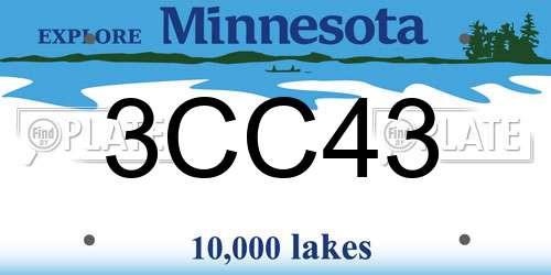 3CC43 Minnesota License Plate