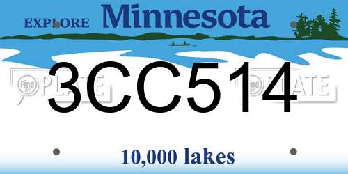 3CC514 Minnesota License Plate