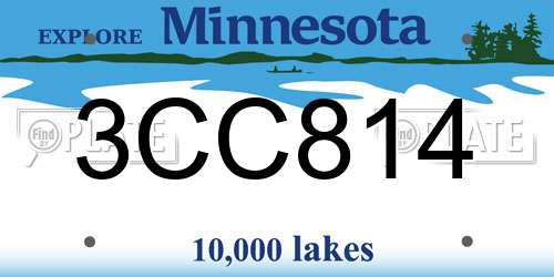 3CC814 Minnesota License Plate