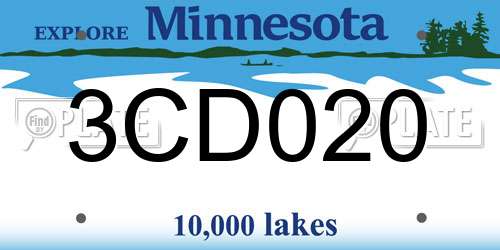 3CD020 Minnesota License Plate