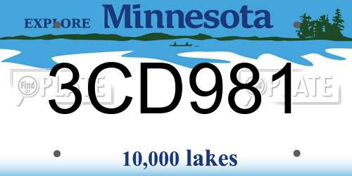 3CD981 Minnesota License Plate