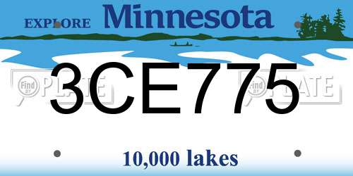 3CE775 Minnesota License Plate