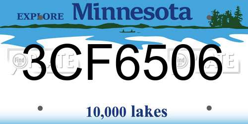 3CF6506 Minnesota License Plate