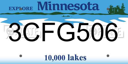 3CFG506 Minnesota License Plate