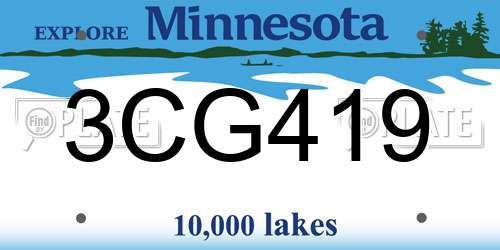 3CG419 Minnesota License Plate