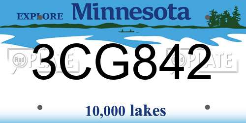 3CG842 Minnesota License Plate