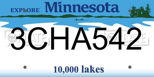 3CHA542 Minnesota License Plate