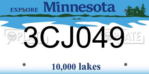 3CJ049 Minnesota License Plate