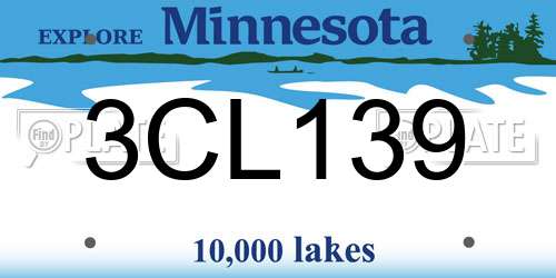 3CL139 Minnesota License Plate