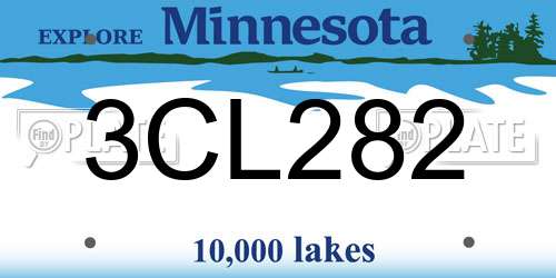 3CL282 Minnesota License Plate