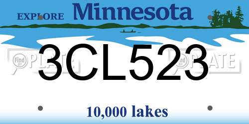 3CL523 Minnesota License Plate