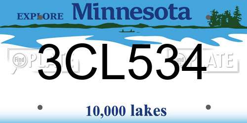 3CL534 Minnesota License Plate