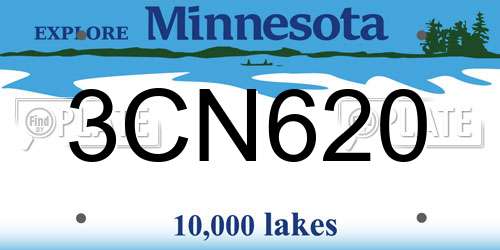 3CN620 Minnesota License Plate