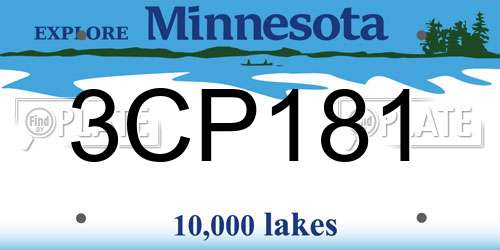 3CP181 Minnesota License Plate