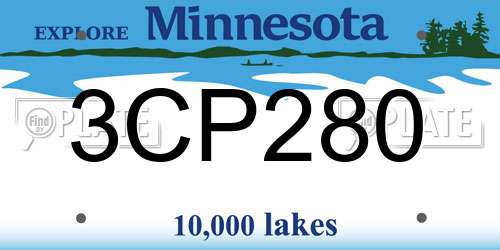 3CP280 Minnesota License Plate
