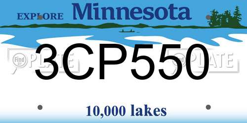 3CP550 Minnesota License Plate