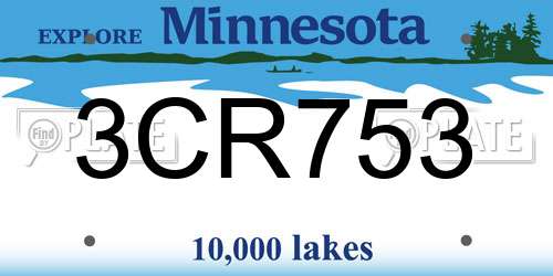3CR753 Minnesota License Plate