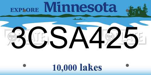 3CSA425 Minnesota License Plate