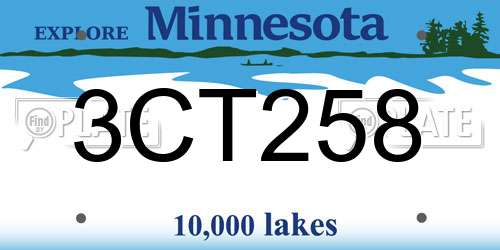3CT258 Minnesota License Plate