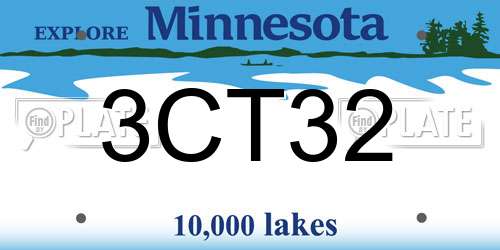 3CT32 Minnesota License Plate