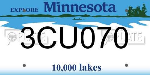 3CU070 Minnesota License Plate