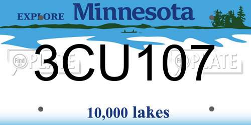 3CU107 Minnesota License Plate