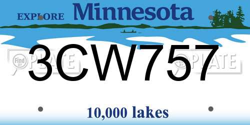 3CW757 Minnesota License Plate