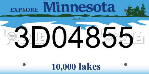 3D04855 Minnesota License Plate